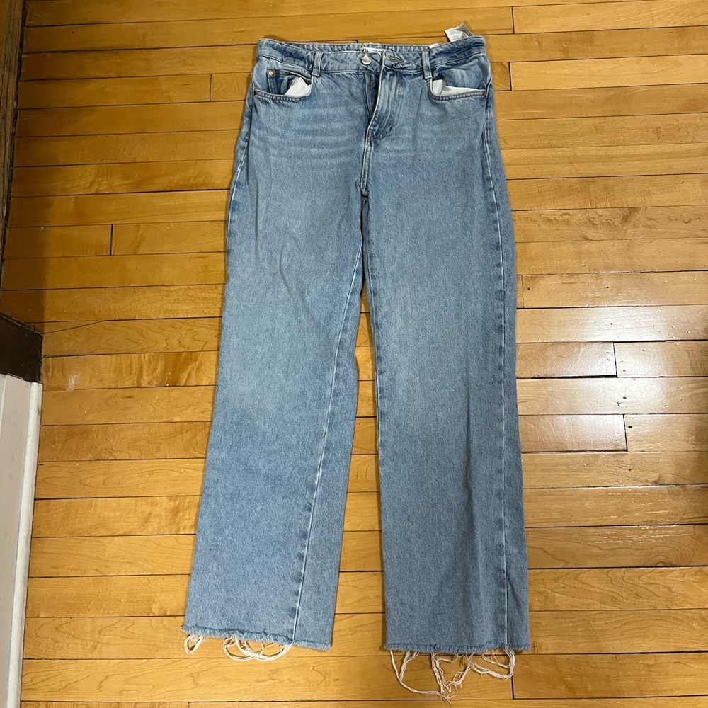 Zara Light Blue Straight Leg Jeans